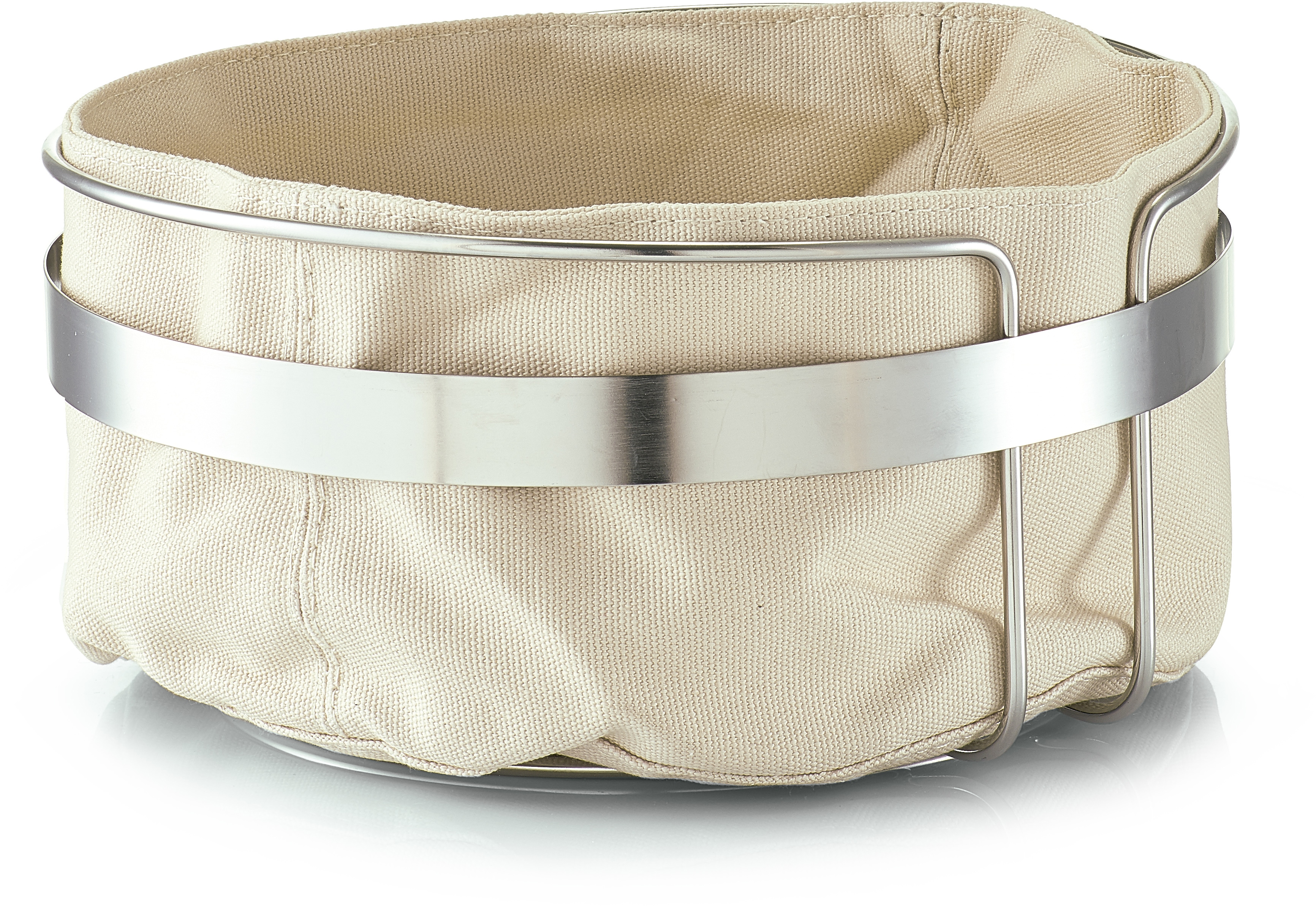Brotkorb ZELLER PRESENT, beige, H:10,8cm, Lebensmittelaufbewahrungsbehälter, mit Stofftasche Image