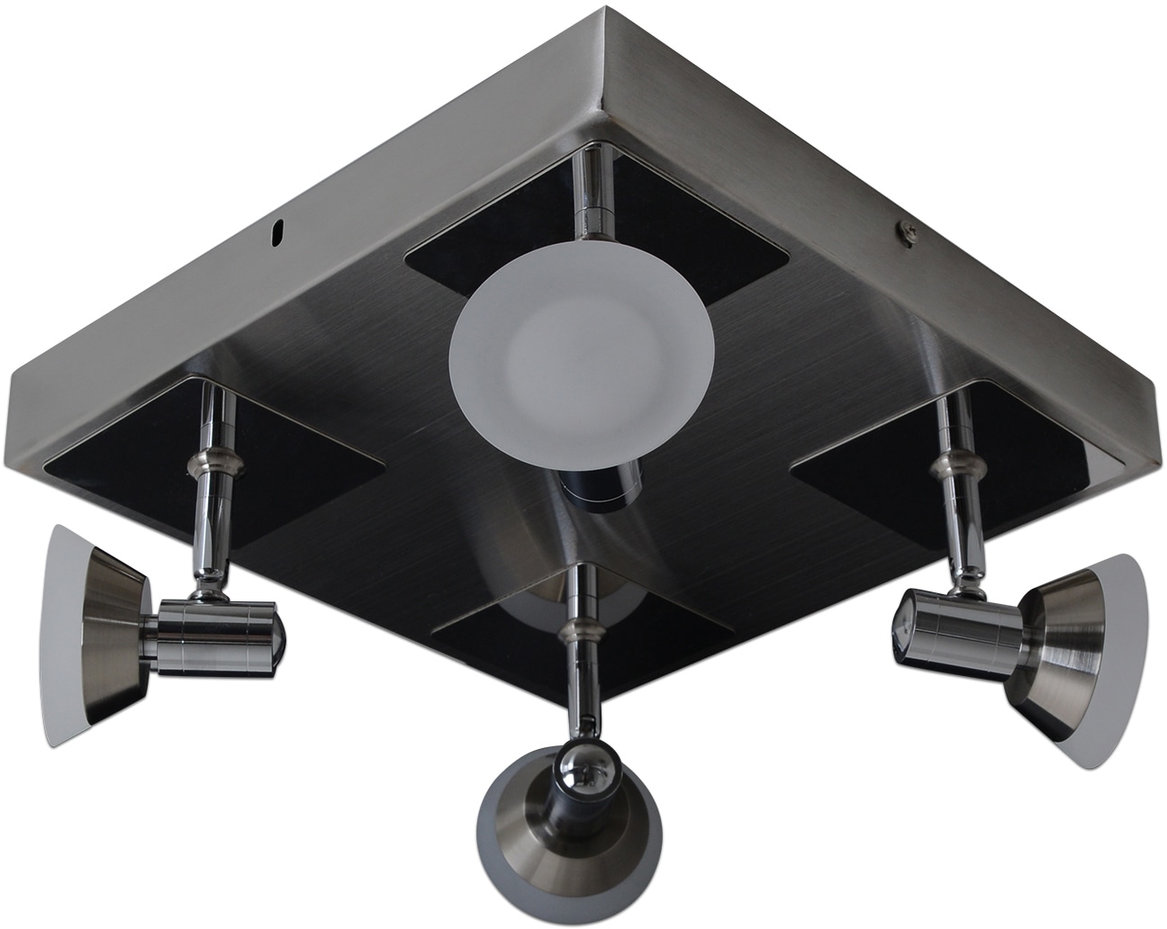 NÄVE LED Deckenleuchte "Jericho", grau (chromfarben), 4, H: 13,3cm, 1 Stk., Leuchten, incl. Leuchtmittel 4x LED 20W, Metall/Glas, chrom, LED Deckenstrahler Image