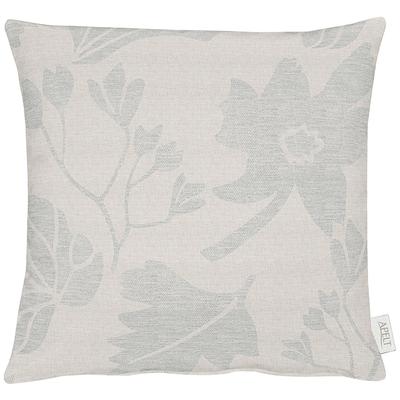 Dekokissen APELT "Marlene", grau (hellgrau, geblümt), B:46cm L:46cm, Polyester, Kunstfaser, Dekokissen_Sitzkissen_Kissenhüllen, Kissenhülle ohne Füllung, 1 Stück Image