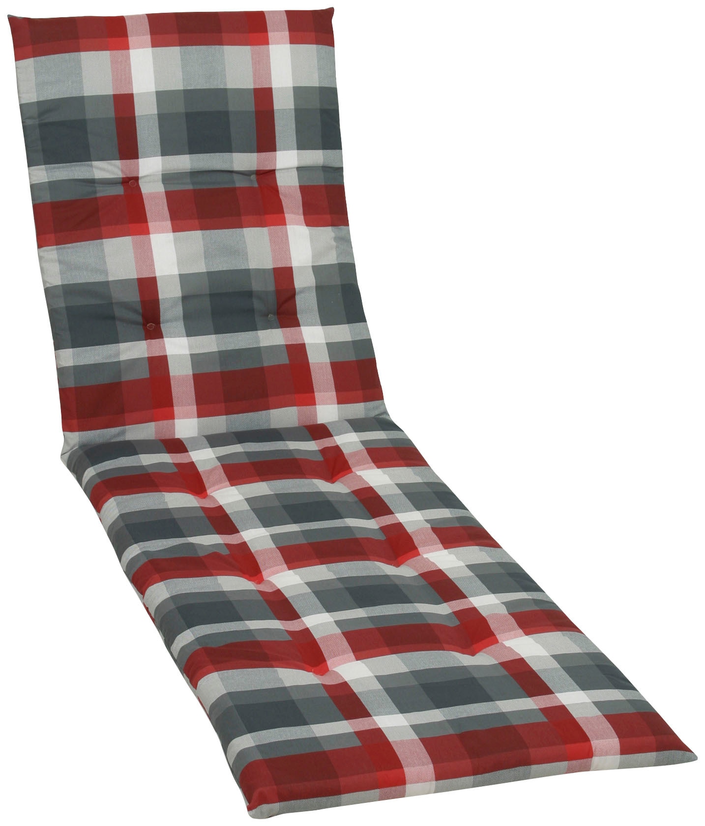Liegenauflage GO-DE, rot (rot, grau), B:188cm H:3,5cm T:58cm, Bezug: 65% Polyester, 35% Baumwolle, Polsterauflagen Image