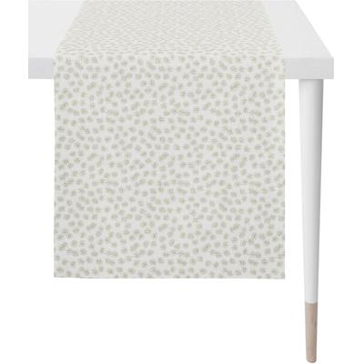 Tischläufer APELT "1501 Christmas Elegance, Weihnachtsdeko, Weihnachten", gold (weiß, goldfarben), B:48cm L:140cm, Polyester, Viskose, Tischdecken, Lurex-Jacquardgewebe Image