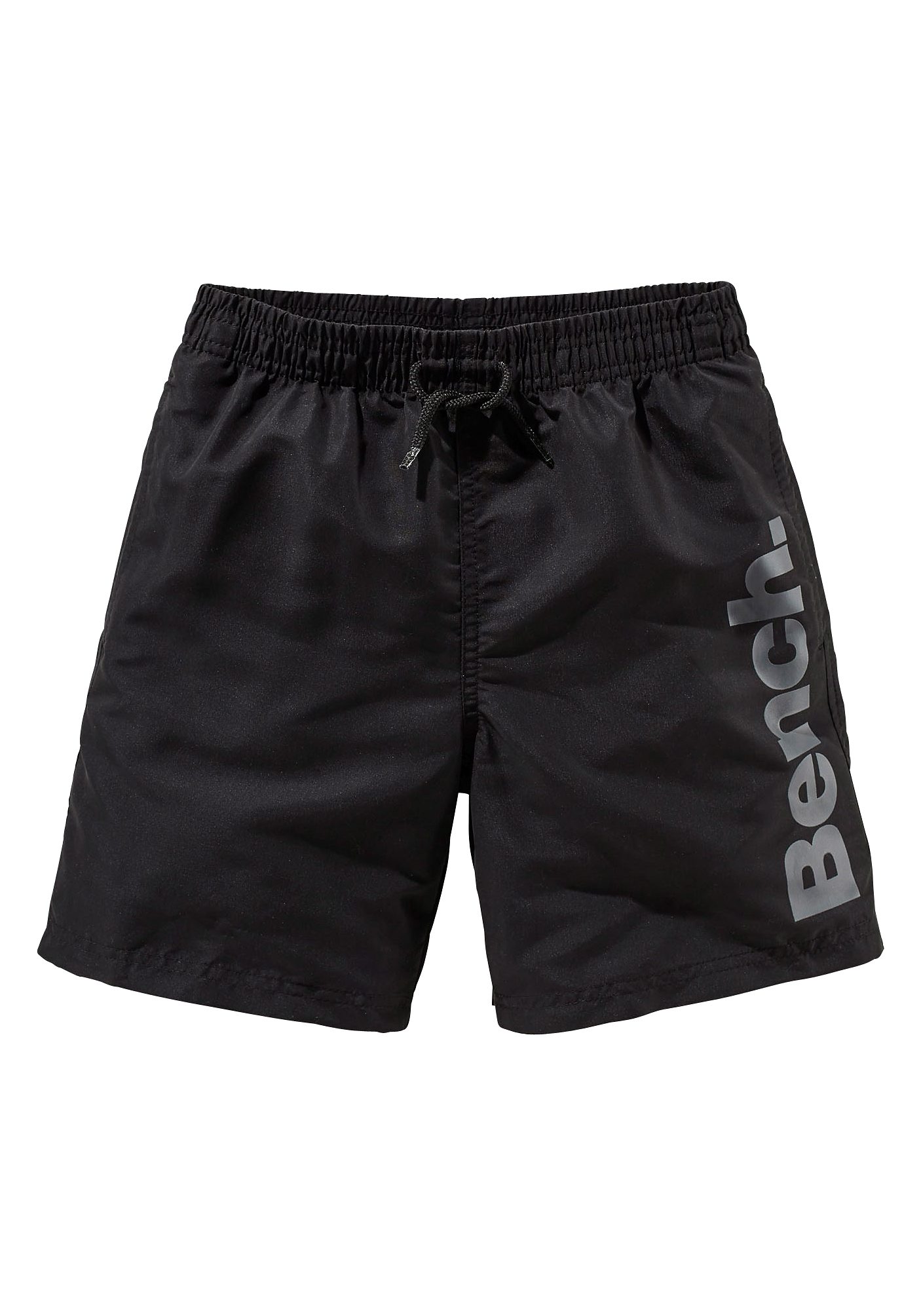 Badeshorts BENCH., Kinder, Gr. 170/176, N-Gr, schwarz, Microfaser, Polyester, unifarben, Badehosen, mit trendigem Logoschriftzug Image