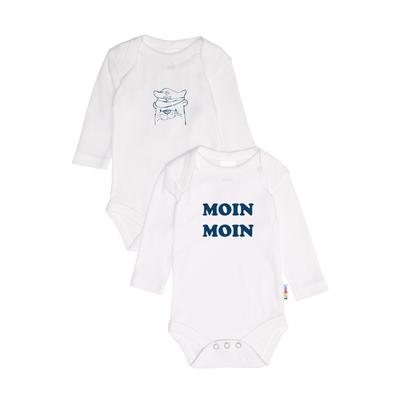 Body LILIPUT, Baby, Gr. 74/80, EURO-Größen, weiß, 100% Baumwolle, bedruckt, casual, kurz, Langarm, Bodies, mit niedlichem Frontprint Image