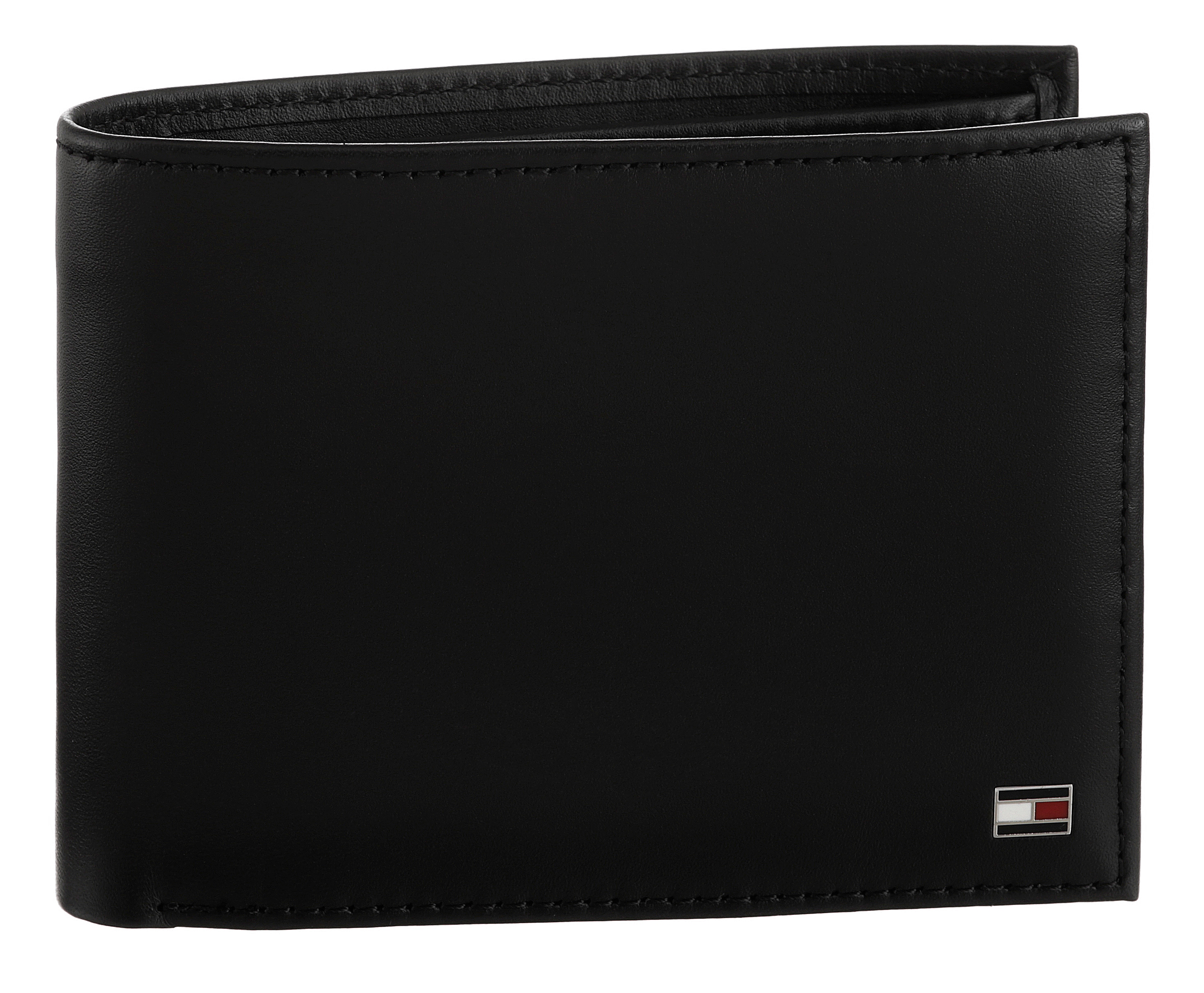 Geldbörse TOMMY HILFIGER "ETON CC AND COIN POCKET", Herren, schwarz, Leder, gepflegt, unifarben, Basic, Kleinlederwaren, in schlichter Optik Image