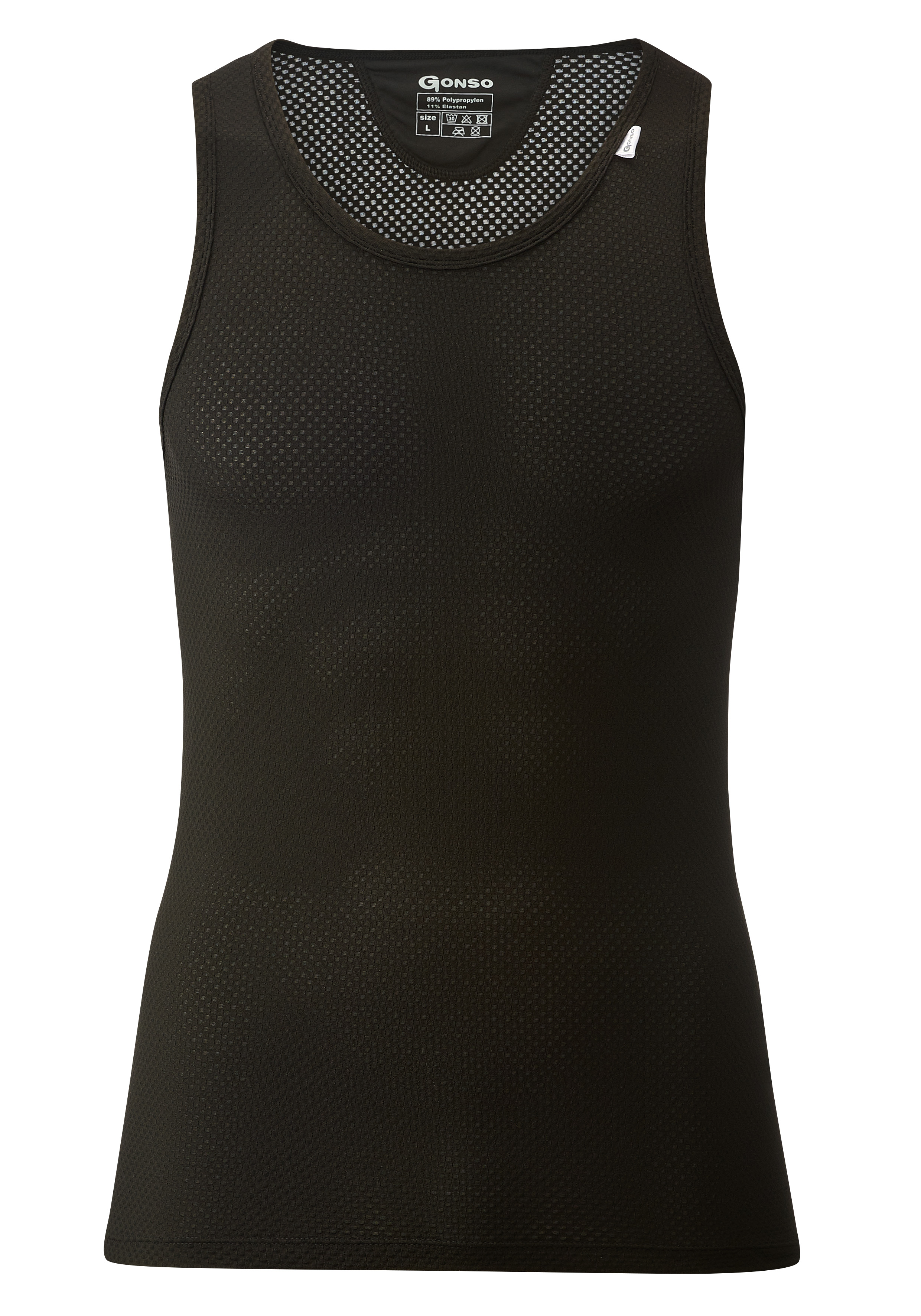 Funktionsshirt GONSO "Base Shirt Sleeveless M", Herren, Gr. 5XL, schwarz, 89% Polypropylen, 11% Elastolefin, Rundhals, Shirts Funktionsshirt Sportshirt, Herren Fahrrad-Unterhemd, elastisch und atmungsaktiv Rundhals Radshirt Image