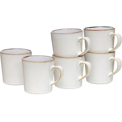 Becher RITZENHOFF & BREKER "Kaffeebecher-Set Visby 6tlg, Weiß", weiß, H:9cm Ø:9cm, Steinzeug, Trinkgefäße, 6-teilig Image