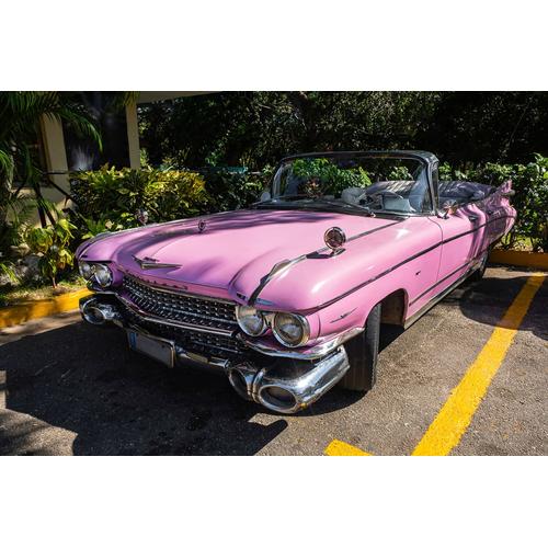 „PAPERMOON Fototapete „“Oldtimer pink““ Tapeten Gr. B/L: 2,00 m x 1,49 m, Bahnen: 4 St., bunt Fototapeten“