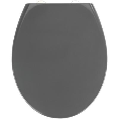 WC-Sitz WENKO "Samos", grau (dunkelgrau), B:37,5cm L:44,5cm, Duroplast, WC-Sitze, Mit Absenkautomatik