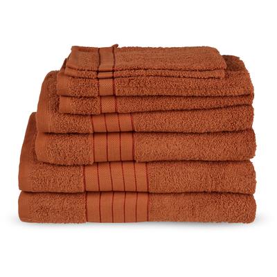 Handtuch Set GOOD MORNING "Uni", orange (terrakotta), 8 St., 2 Stück 70x140cm-2 Stück 50x100cm-2 Stück 30x50cm-2 Stück 16x21cm 2 Badetücher 70x140cm, 2 Handtücher 50x100cm, 2 Gästetücher 30x50cm, 2 Waschhandschuhe 16x21cm, Frottee, Frottee,... Image