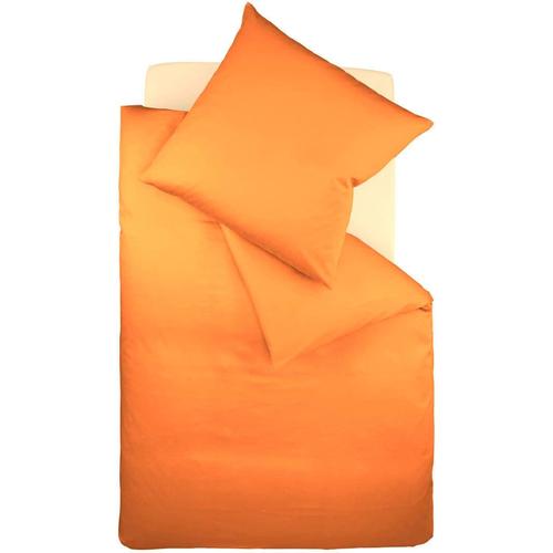 "Bettwäsche FLEURESSE ""Colours in 135x200, 155x220 oder 200x200 cm"" Gr. B/L: 200 cm x 200 cm (1 St.), B/L: 80 cm x 80 cm (2 St.), Mako-Satin, orange Bettwäsche 200x200 cm"