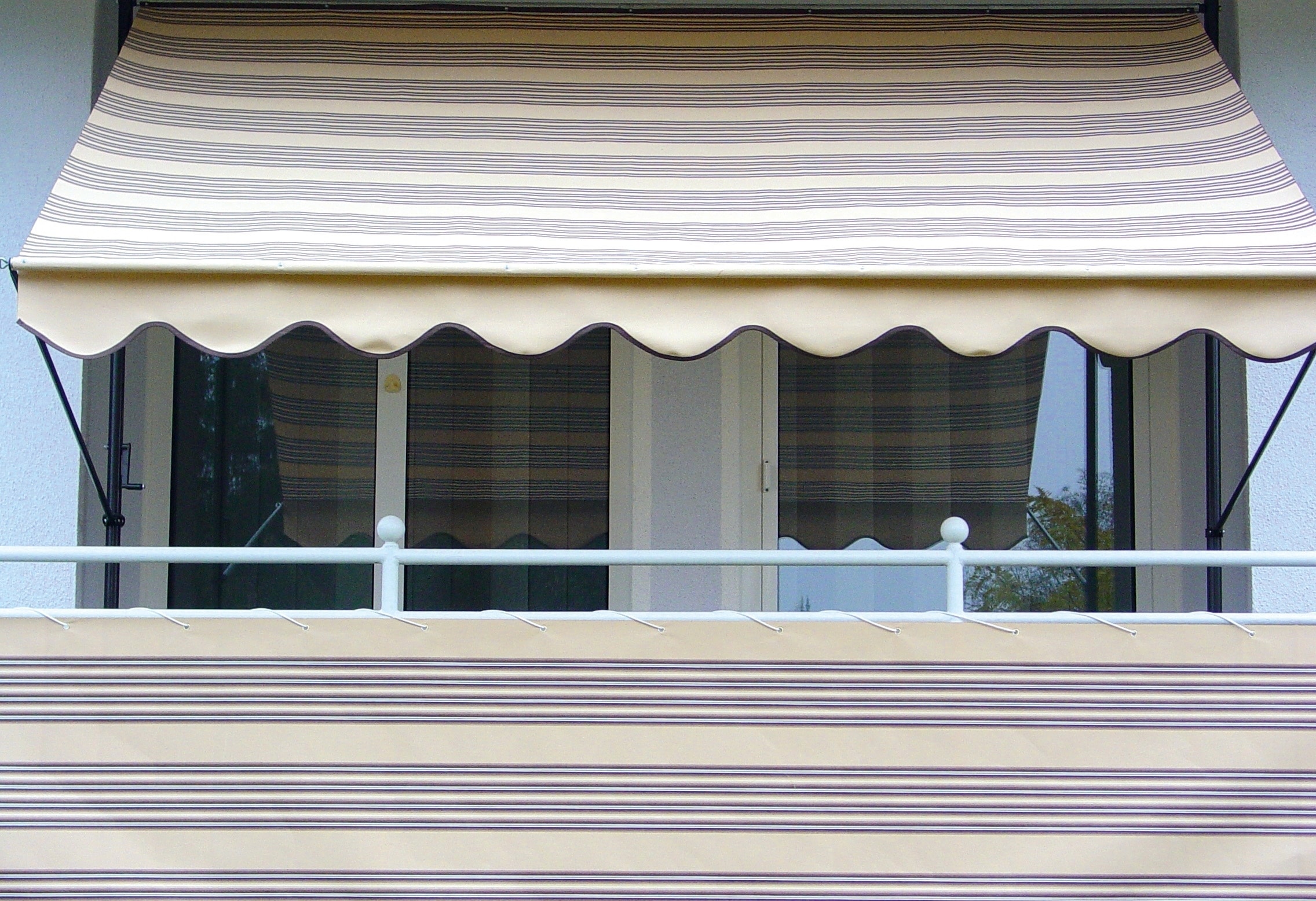 Klemmmarkise, beige (beige, braun), B:150cm, Polyacryl, ANGERER FREIZEITMÖBEL, Markisen, beige-braun, Ausfall: 150 cm, versch. Breiten