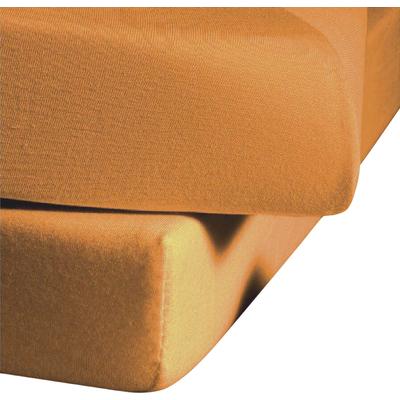 Spannbettlaken FLEURESSE "Ines hochwertiger Jersey aus reiner Baumwolle", beige, B:200cm L:200cm, Jersey, Obermaterial: 100% Baumwolle, Laken, aus Baumwolle, für Matratzen bis 23 cm Höhe, Bettlaken, Spannbetttuch Image