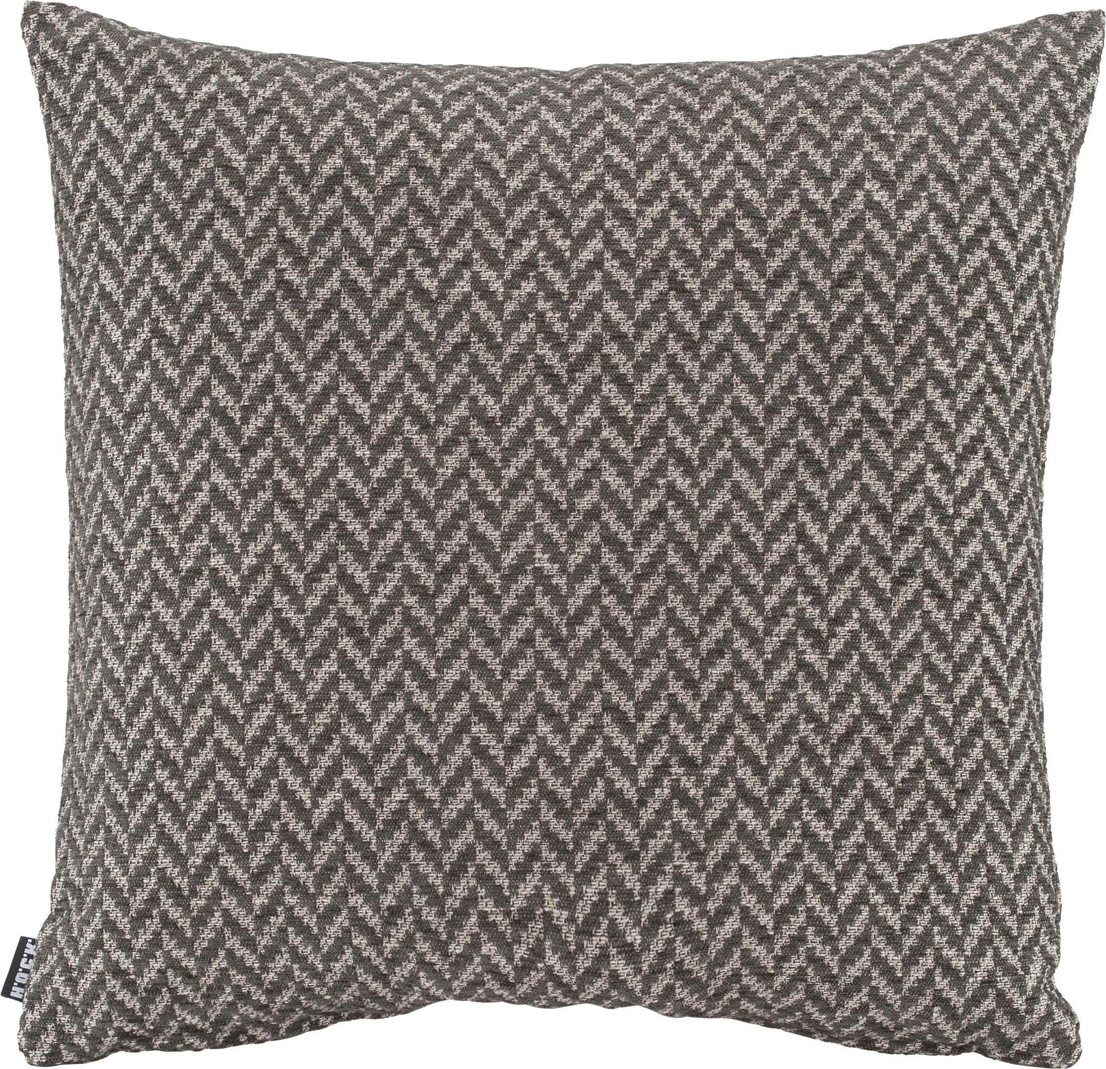 Dekokissen H.O.C.K. "Zircono", grau (grau, grau, ethnomuster jaquard, struktur), B:50cm H:10cm L:50cm, Polyacryl, Dekokissen_Sitzkissen_Kissenhüllen, mit Ethnomuster, Kissenhülle mit Füllung, 1 Stück