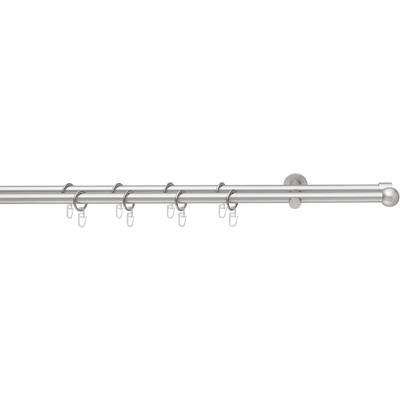 Gardinenstange GOOD LIFE "BOLA" Gr. 3, grau (chromfarben), L:480cm Ø:16mm, Metall, Kunststoff, Gardinenstangen, mit Ringen Image