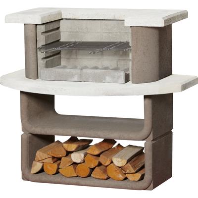 Holzkohlegrill BUSCHBECK "Grillbar Montana", braun (weiß, braun), B:110cm H:101cm T:65cm, Grills, BxTxH: 110x65x101 cm Image