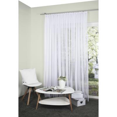 Gardine HOME BASICS "FLAMIO" Gr. 10, weiß, B:450cm H:245cm, Polyester, Gardinen, Gardinenstore, Fertigstore Flammgarn Image