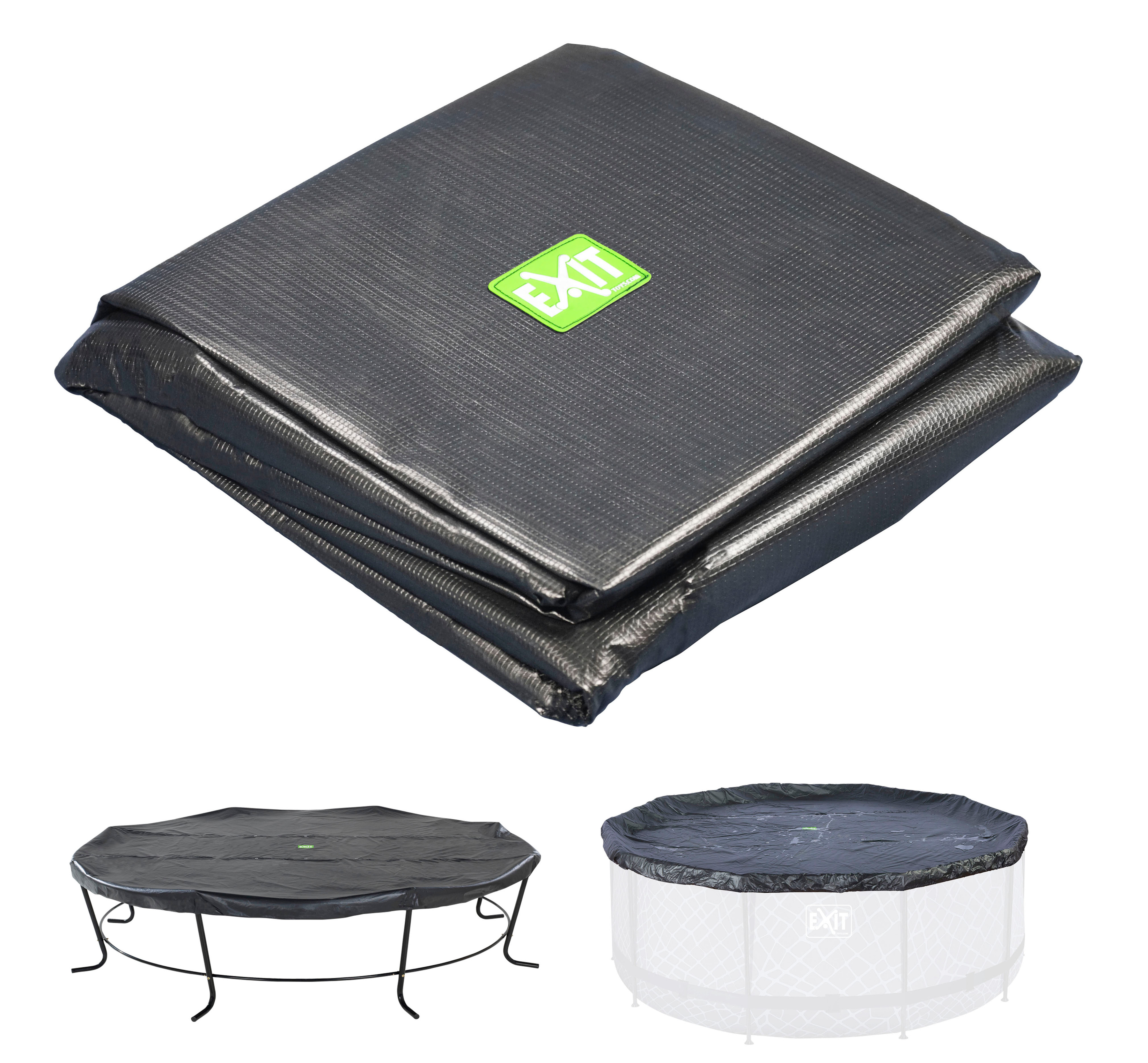 Pool-Abdeckplane EXIT, schwarz, B:366cm L:366cm, Polyvinylchlorid (PVC), Planen, für Pool oder Trampolin Ø 360-370 cm Image