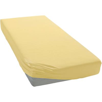 Spannbettlaken BELLANA "bellana in Gr. 90x200, 140x200 oder 180x200 cm, für Topper", beige (weizen), B:120-130cm L:200cm, Jersey, Obermaterial: 100% Baumwolle, Laken, Spannbettlaken, aus Baumwolle, für Matratzen bis 10 cm Höhe, Bettlaken, Spannbetttuch Image