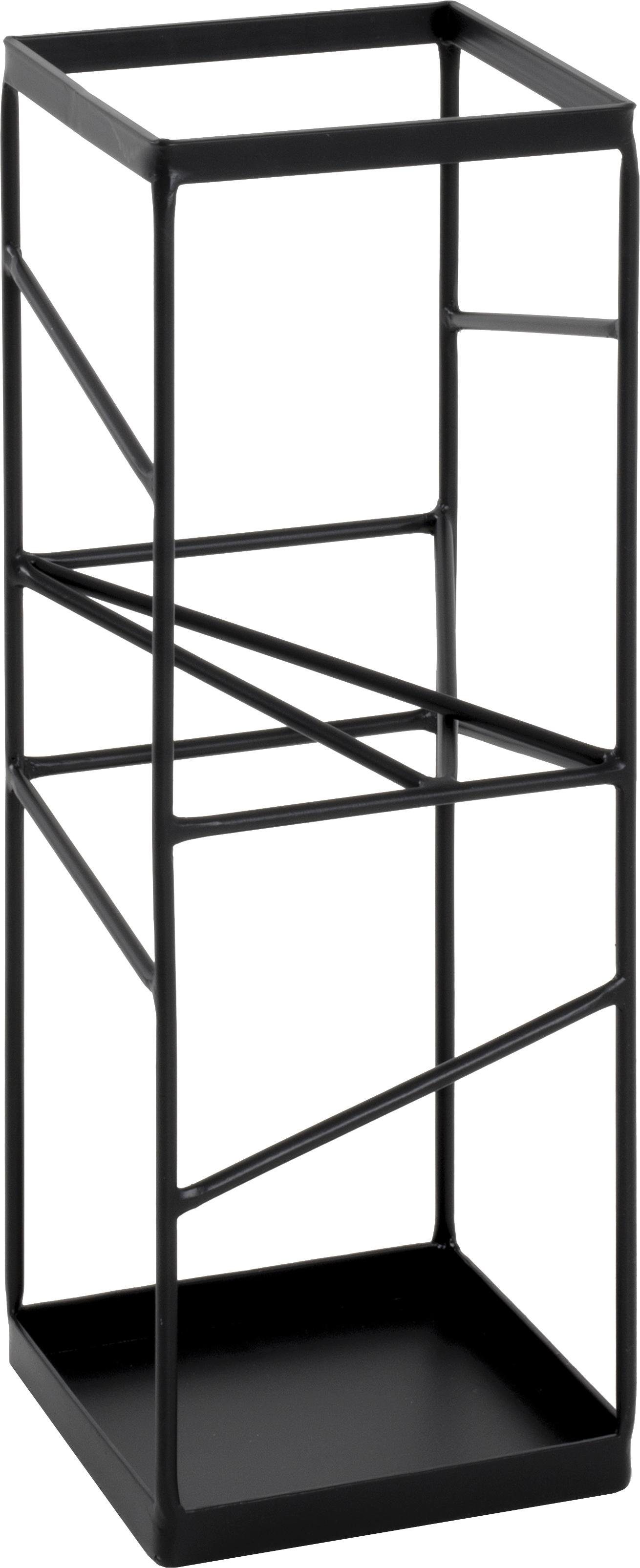 Schirmständer HAKU "19573", schwarz, B:17cm H:49cm T:17cm, Metall, Regenschirmständer, Schirmständer