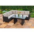 Gartenlounge-Set MERXX "Salerno" Sitzmöbel-Sets braun Outdoor Möbel