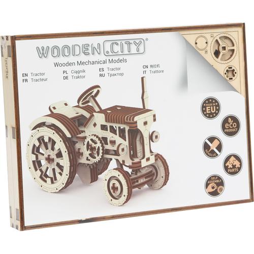 Wooden City Modellbausatz Traktor, aus Holz; Made in Europe braun Kinder Autos, Eisenbahn Modellbau
