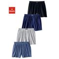 Weiter Boxer LE JOGGER Gr. 10, 4 St., blau (schwarz, marine, grau, meliert, blau, meliert) Herren Unterhosen Boxershorts