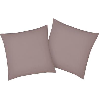 Kissenbezug BELLANA "Mako-Jersey-Exclusiv", grau (taupe), B:40cm L:40cm, Baumwolle, Obermaterial: 100% Baumwolle, Kissenbezüge, aus reiner Baumwolle Image