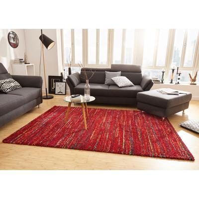 Hochflor-Teppich HANSE HOME "Chic" Gr. 2, rot, B:80cm H:30mm L:150cm, Kunstfaser, Teppiche, Shaggy, Weich, Flauschig, Flokati, Meliert, Wohnzimmer, Schlafzimmer Image