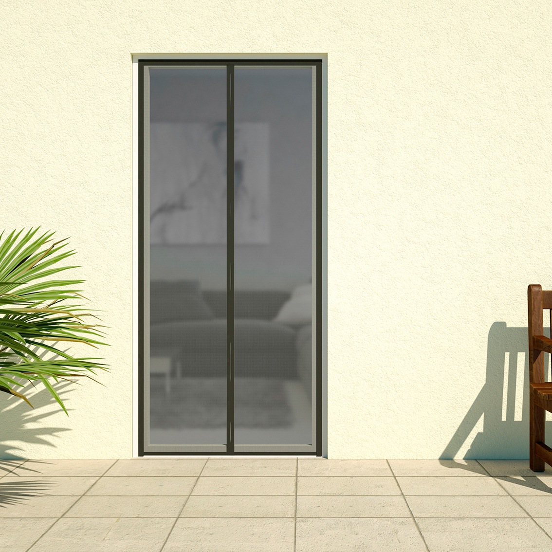 Insektenschutz-Vorhang HECHT INTERNATIONAL "DELUXE", schwarz (rahmen: schwarz gewebe: schwarz), B:100cm H:220cm, Insektenschutzgitter, BxH: 100x220 cm, kürzbar