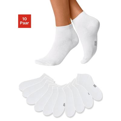 Kurzsocken H.I.S, Damen, Gr. 39-42, weiß, Polyamid, Baumwolle, Elasthan, unifarben, elastisch, Socken, mit verstärkter Ferse und Spitze, Topseller Image