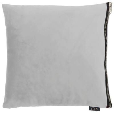 Dekokissen APELT "TASSILO" Gr. 1, grau (grau, unifarben), B:45cm L:45cm, Polyester, Dekokissen_Sitzkissen_Kissenhüllen, Uni, Samt, Kissenhülle mit Füllung, 1 Stück Image
