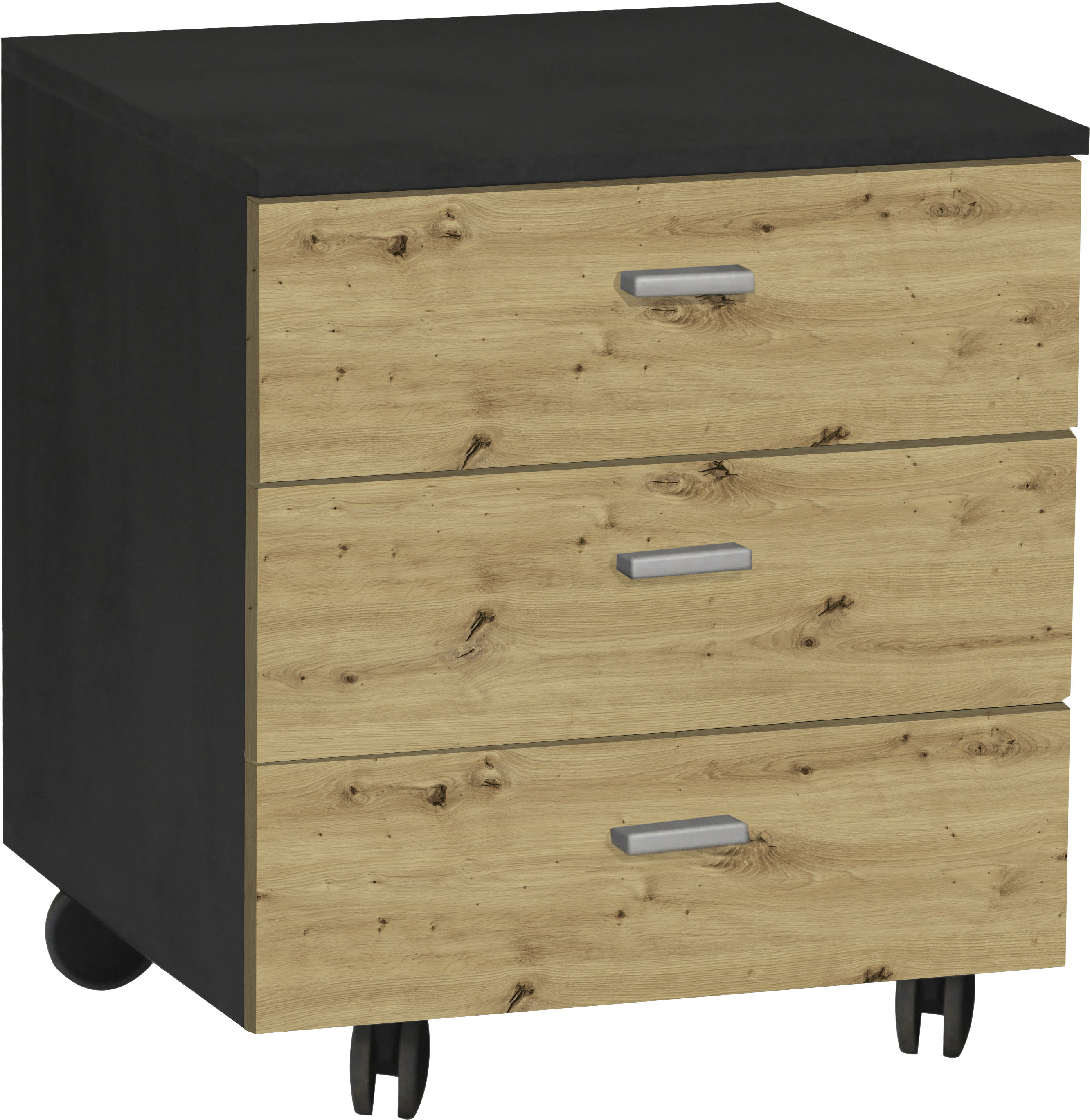 „Rollcontainer MÄUSBACHER „“Mio““ Rollwagen Gr. B/H/T: 45 cm x 51 cm x 45 cm, braun (asteiche) Rollcontainer“