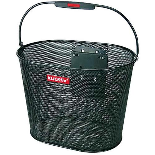 Fahrradkorb KLICKFIX ""Vorderradkorb Oval Plus EF"" Taschen Gr. B/H/T: 36cm x 27cm x 25cm, schwarz