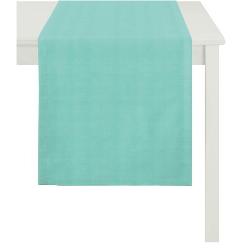 „Tischläufer APELT „“3944 UNI BASIC““ Tischdecken Gr. B/L: 48 cm x 150 cm, 1 St., blau (petrol) Tischläufer“