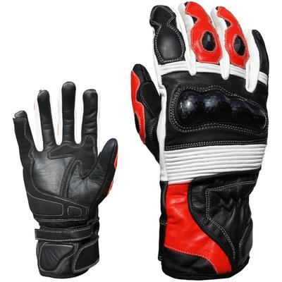 Motorradhandschuhe PROANTI Handschuhe Gr. L, rot (rot, weiß) Racing, aus Leder