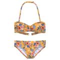 Bandeau-Bikini BENCH. "Maui Kids" Gr. 134/140, N-Gr, gelb (gelb, bedruckt) Kinder Bikini-Sets Bikini Bikinis