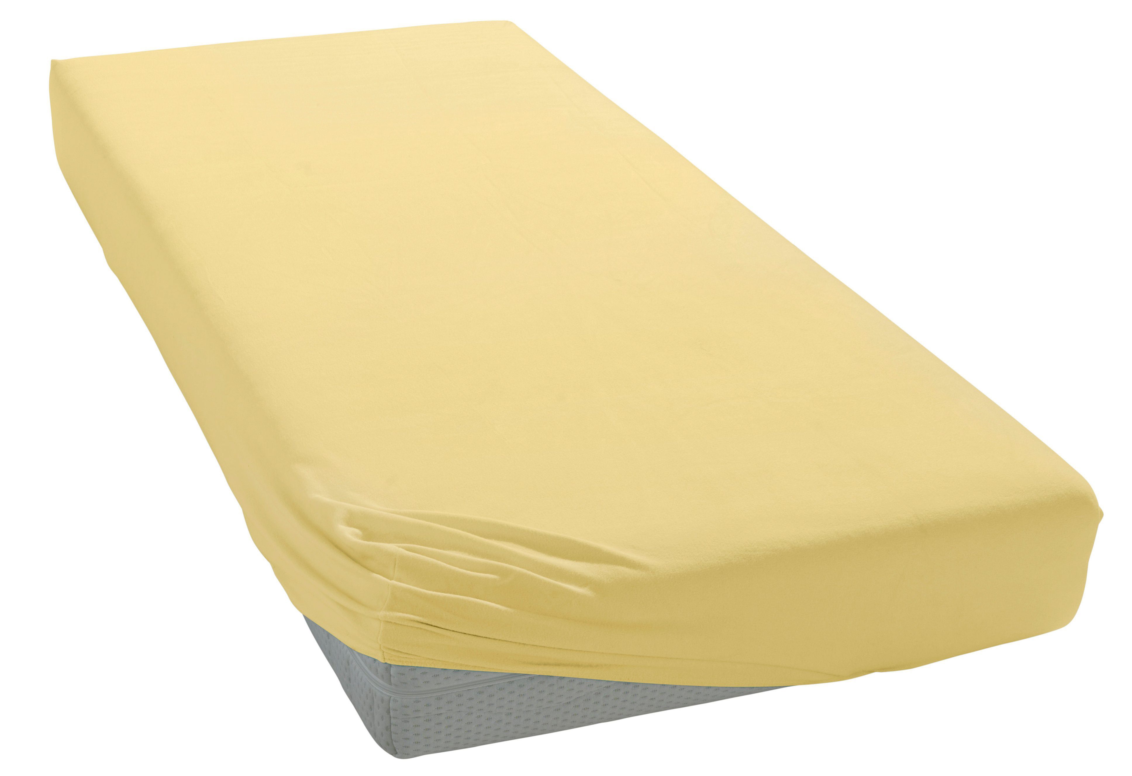 Spannbettlaken BELLANA "Jersey-Elasthan Aqua in Gr. 90x200, 140x200 oder 180x200 cm", beige (weizen), 1 Stk., Jersey, 140x200 140x210 140x220 150x200 150x210 150x220 160x200 160x210 160x220 35, Jersey, Obermaterial: 97% Baumwolle, 3% Elasthan,...