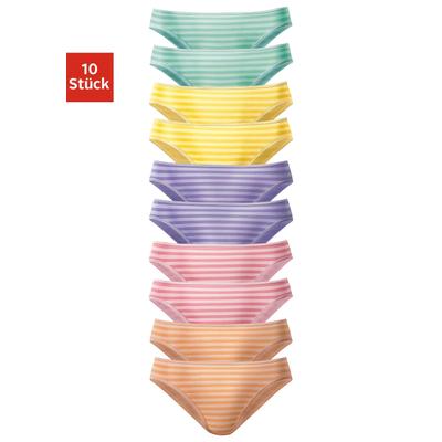 Bikinislip VIVANCE, Kinder, Gr. 104, bunt (gestreift), Jersey, Obermaterial: 95% Baumwolle, 5% Elasthan, gestreift, Unterhosen Slip, schöner Basicartikel in tollen Farben - passend für jeden Tag Image