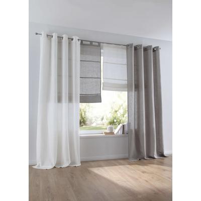 Vorhang KUTTI "Metis Leinen" Gr. 2, beige (creme), B:140cm H:175cm, Leinen, Gardinen, blickdicht, natürliche Leinen-Gardine, einfarbig, pflegeleicht, Basic Image