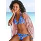 Triangel-Bikini-Top S.OLIVER "Maya" Gr. 36, Cup C/D, blau (blau, bedruckt) Damen Bikini-Oberteile Ocean Blue