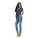 V-Shirt CASUAL LOOKS "Shirt" Gr. 40, blau (dunkelblau) Damen Shirts V-Shirts