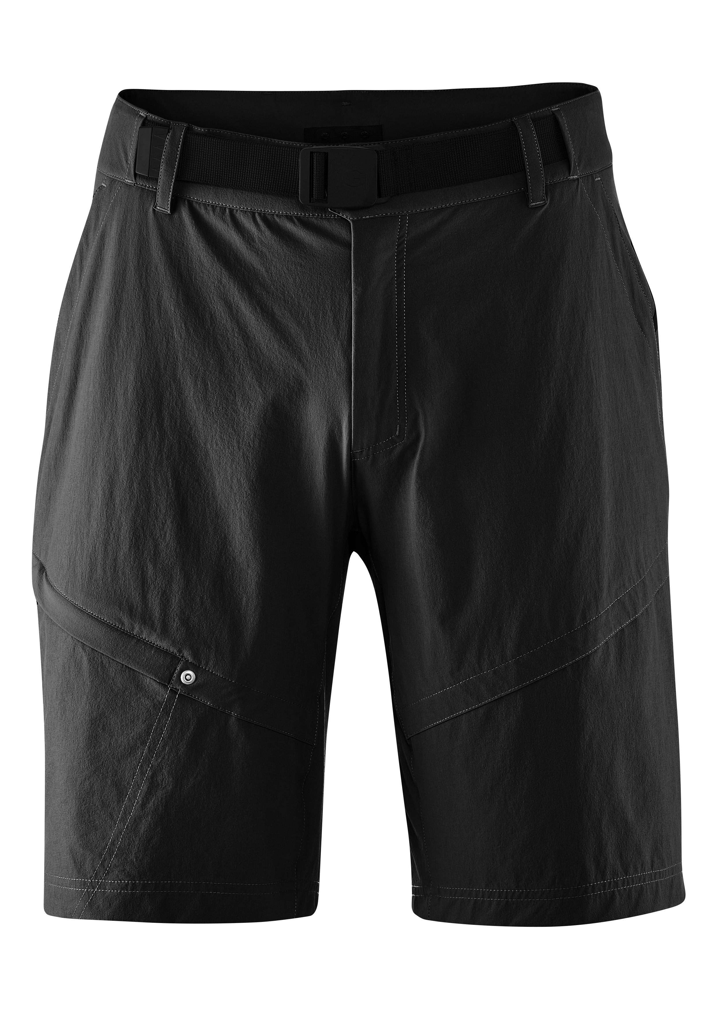 Fahrradhose GONSO "Arico Basic", Herren, Gr. M, Normalgrößen, schwarz, 90% Polyamid, 10% Elastan, Hosen, kurze Herren Radhose mit Sitzpolster, wasserabweisend, inkl. Gürtel Image