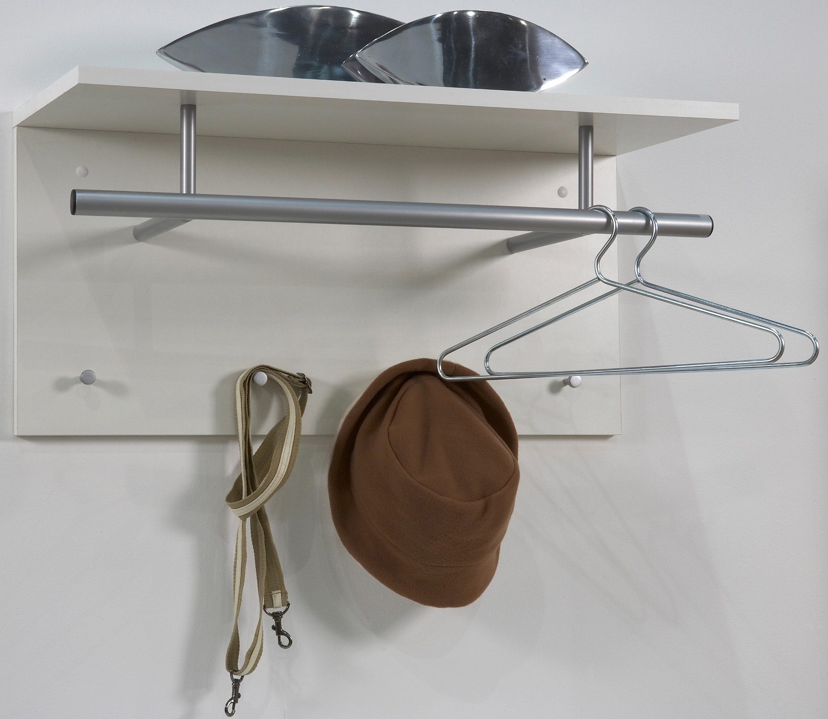 Garderobenpaneel FMD "Spot", weiß, B:72cm H:35cm T:29,5cm, Holzwerkstoff, Garderobenpaneele, Garderobenpaneel