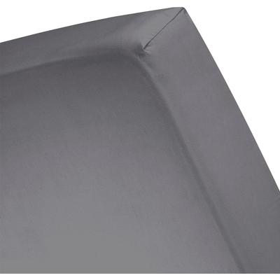 Spannbettlaken CINDERELLA "Sundays Satin für 25 cm Höhe", grau (anthrazit), B:100cm L:200cm, Satin, Obermaterial: 100% Baumwolle, Laken, mit Rundumgummizug Image