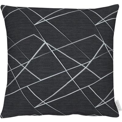 Dekokissen APELT "Vio" Gr. 1, grau (anthrazit, gemustert), B:46cm H:5cm L:46cm, Polyester, Leinen, Dekokissen_Sitzkissen_Kissenhüllen, Kissenhülle ohne Füllung, 1 Stück Image