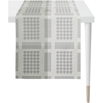 Tischläufer APELT "Alexis, LOFT STYLE, Jacquard", weiß (weiß, grau, silberfarben), B:44cm L:140cm, Polyester, Tischdecken Image