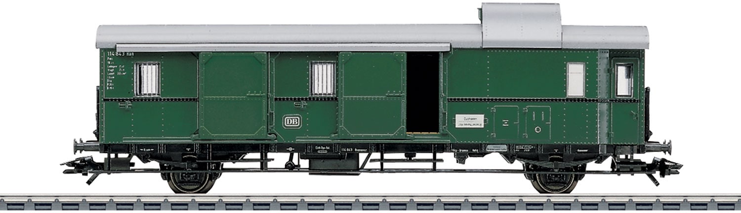 Personenwagen MÄRKLIN "Gepäckwagen DB - 4315", bunt (grün, silberfarben), Modelleisenbahn-Fahrzeuge, Kinder, Kunststoff, Metall, Made in Europe