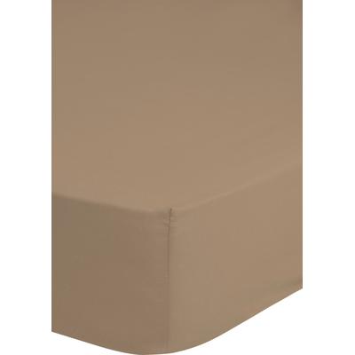 Spannbettlaken GOOD MORNING "Jersey Spannbettlaken", beige (sand), B:160-180cm L:200cm, Jersey, Obermaterial: 100% Baumwolle, Laken, 100% Baumwolle, Jersey, Rundumgummi, bis 25 cm höhe, 90/100x200, Weiß Image