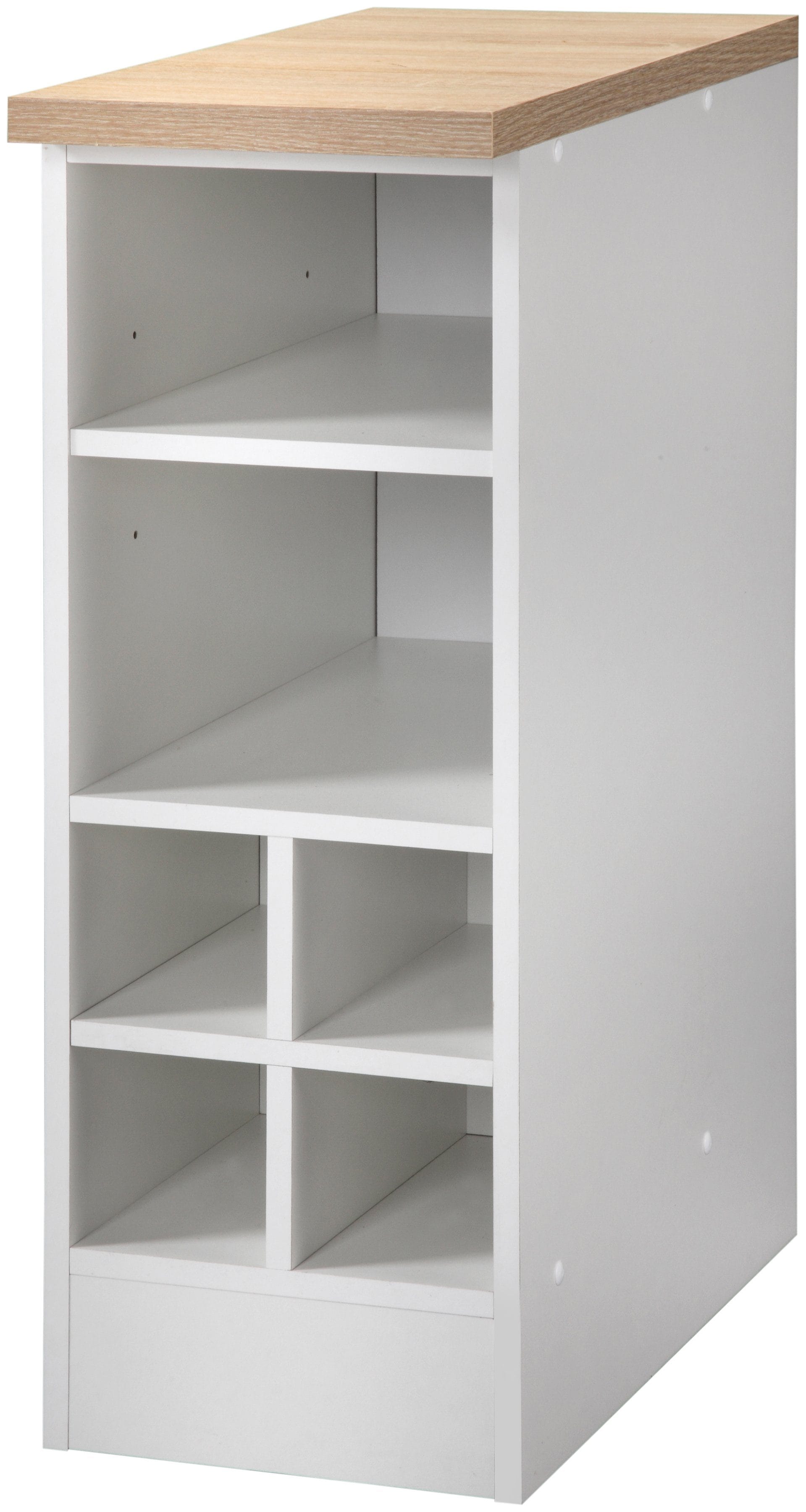 Unterschrank KOCHSTATION "KS-Stockholm", weiß (weiß, weiß), B:30cm H:85cm T:60cm, Holzwerkstoff, Schränke, Unterschrank, hochwertige MDF-Fronten