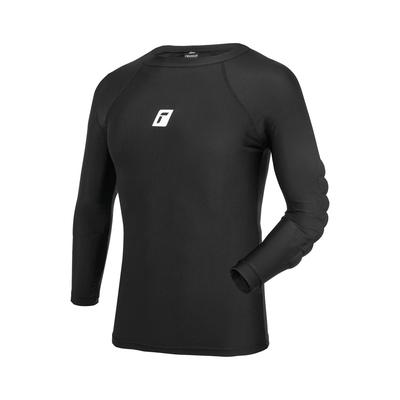 Funktionsshirt REUSCH "Compression Shirt Soft Padded", Herren, Gr. S, schwarz, 52% Polyester, 40% Polyurethan, 8% Elasthan, unifarben, sportlich, lang, Rundhals, Langarm, Shirts, mit integriertem Ellbogenschutz Image